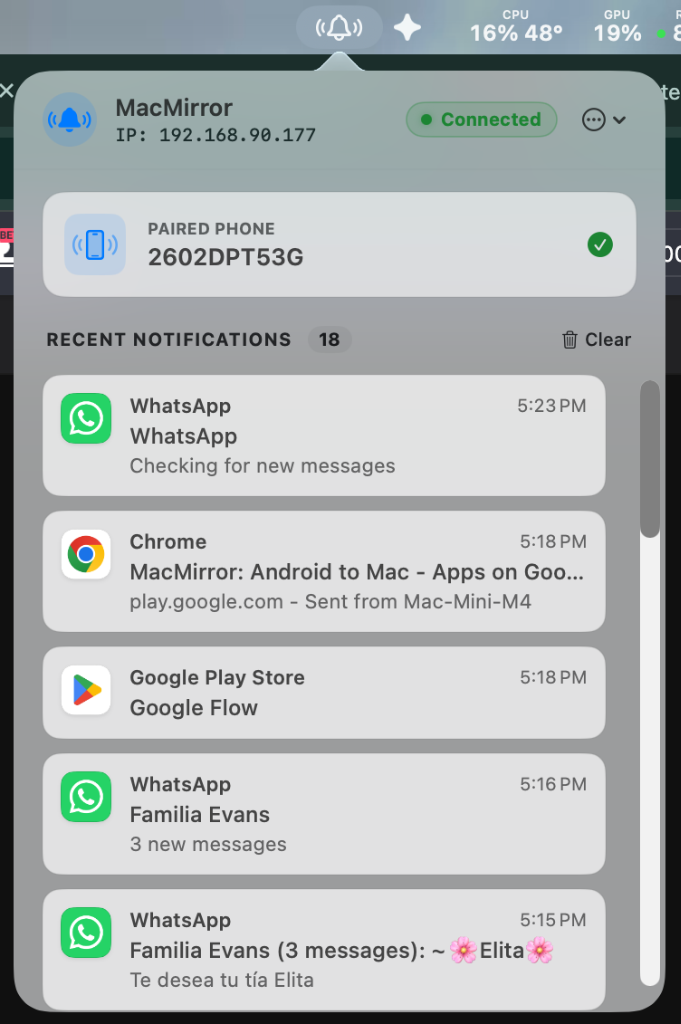 MacMirror - Android to macOS Notification Mirroring preview 2